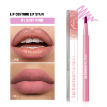 Load image into Gallery viewer, Smooth Color Juice Lip Stain Brush Tip Liquid Lip Liner Long Lasting Waterproof High Pigment Matte Nude Lip Contour Pen Makeup
