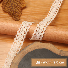 Load image into Gallery viewer, 1 Yard Lace Trim Ribbon Crochet Cotton Lace Ribbon DIY Decor for Wedding Party Gift Garment Sewing Crafts
