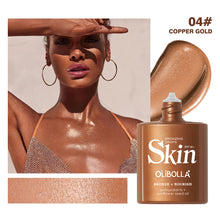 Load image into Gallery viewer, Bronze Body Highlighter Liquid 4 Colors Shimmer Body Lotion Waterproof Self Tanner Highlighter for Legs Arms Shoulders
