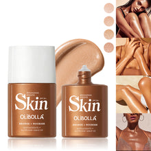Load image into Gallery viewer, Bronze Body Highlighter Liquid 4 Colors Shimmer Body Lotion Waterproof Self Tanner Highlighter for Legs Arms Shoulders
