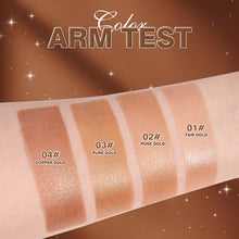 Load image into Gallery viewer, Bronze Body Highlighter Liquid 4 Colors Shimmer Body Lotion Waterproof Self Tanner Highlighter for Legs Arms Shoulders
