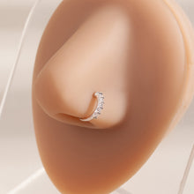 Load image into Gallery viewer, 1Pc Single Row Mini Zircon Opening Nose Ring Ultra Sparkle Pierced Nose Stud Multi Use Earring Body Jewelry For Women
