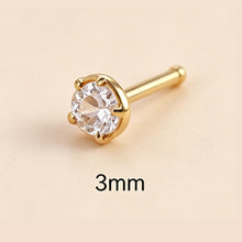 Load image into Gallery viewer, 1Pc Stainless Steel L-Shaped Crystal Nose Stud Multiple Sizes Nostril Piercing Body Jewelry For Women Girls

