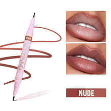 Load image into Gallery viewer, Double Head Luxury Matte Lip Liner Long-Lasting Smooth Application for Perfect Outline &amp; Filling Nude Fine Round End Lip Liner
