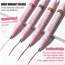 Load image into Gallery viewer, Double Head Luxury Matte Lip Liner Long-Lasting Smooth Application for Perfect Outline &amp; Filling Nude Fine Round End Lip Liner
