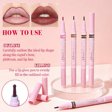 Load image into Gallery viewer, Double Head Luxury Matte Lip Liner Long-Lasting Smooth Application for Perfect Outline &amp; Filling Nude Fine Round End Lip Liner
