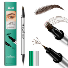 Load image into Gallery viewer, Multi Double-headed Fork Eyebrow Pencil Waterproof Quick Drying Wild Eyebrow Natural Simulation Liquid Double Head Eyebrow Pencil
