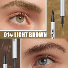 Load image into Gallery viewer, Multi Double-headed Fork Eyebrow Pencil Waterproof Quick Drying Wild Eyebrow Natural Simulation Liquid Double Head Eyebrow Pencil
