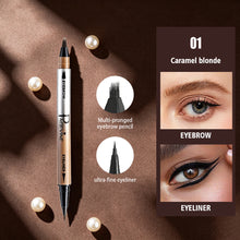 Load image into Gallery viewer, Double Head Eyeliner Pencil Eyebrow Brush One Stroke Forming Waterproof Sweat Proof Non Smudging Eyeliner Pencil Eyebrow Brush

