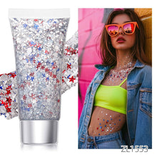Load image into Gallery viewer, Sparkling Shimmer Gel for Face Body Multi-Use Glitter Gel for Nails Eyes Hair Cheeks Party Stage Makeup Art Body Glitter Gel
