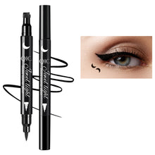 Load image into Gallery viewer, Liquid Eyeliner Pen Set Dual-Tip Stamps with Black Ink Includes Heart Moon Star Shapes for Eye Makeup Eyeliner Stamp
