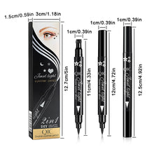 Load image into Gallery viewer, Liquid Eyeliner Pen Set Dual-Tip Stamps with Black Ink Includes Heart Moon Star Shapes for Eye Makeup Eyeliner Stamp
