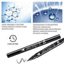 Load image into Gallery viewer, Liquid Eyeliner Pen Set Dual-Tip Stamps with Black Ink Includes Heart Moon Star Shapes for Eye Makeup Eyeliner Stamp
