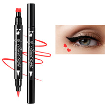 Load image into Gallery viewer, Liquid Eyeliner Pen Set Dual-Tip Stamps with Black Ink Includes Heart Moon Star Shapes for Eye Makeup Eyeliner Stamp
