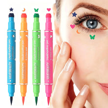 Load image into Gallery viewer, 4pcs/set Dual-ended Liquid Color Butterfly Pattern Stamp Eyeliner Waterproof Non-smudge Eyeliner Beginner's Eye Makeup Tool
