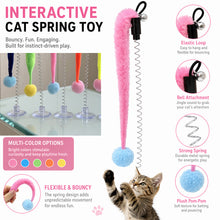 Load image into Gallery viewer, Spring Caterpillar Cat Toy With Suction Cup Bell Design Self Entertainment Interactive Pet Teaser Wand Accessory

