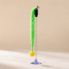 Load image into Gallery viewer, Spring Caterpillar Cat Toy With Suction Cup Bell Design Self Entertainment Interactive Pet Teaser Wand Accessory

