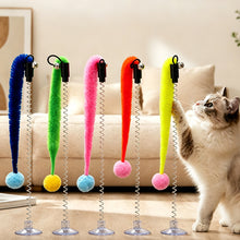 Load image into Gallery viewer, Spring Caterpillar Cat Toy With Suction Cup Bell Design Self Entertainment Interactive Pet Teaser Wand Accessory

