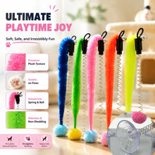 Load image into Gallery viewer, Spring Caterpillar Cat Toy With Suction Cup Bell Design Self Entertainment Interactive Pet Teaser Wand Accessory
