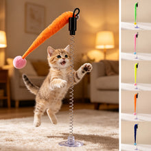Load image into Gallery viewer, Spring Caterpillar Cat Toy With Suction Cup Bell Design Self Entertainment Interactive Pet Teaser Wand Accessory
