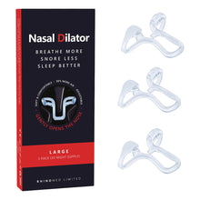 Load image into Gallery viewer, 3 Sizes Silicone Anti Snoring Nose Clip Elastic Nasal Dilator for Better Sleep Improved Airflow Travel Home Use Comfort
