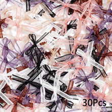 Load image into Gallery viewer, 30Pcs Mini Ribbon Knot Ornament Organza Bowknots For Nail Art Wedding Decor DIY Manicure Accessories
