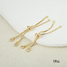 Load image into Gallery viewer, 1Pc Bracelet Accessory Adjustable Slider Pull Chains With Zircon For DIY Bracelet Necklace Jewelry Accessories
