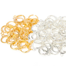 Load image into Gallery viewer, 50Pcs Ear Hook Gold Silver Plated Iron Lever Back Earring Hooks For DIY Earring Jewelry Daily Making Supplies
