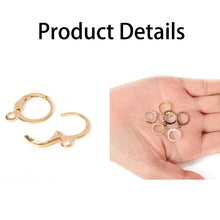 Load image into Gallery viewer, 50Pcs Ear Hook Gold Silver Plated Iron Lever Back Earring Hooks For DIY Earring Jewelry Daily Making Supplies
