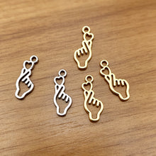 Load image into Gallery viewer, 20Pcs Finger Heart Gesture Charms Love Hand Pendant Accessory For Kpop DIY Jewelry Daliy Making Supplies
