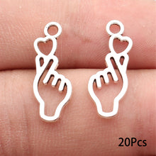 Load image into Gallery viewer, 20Pcs Finger Heart Gesture Charms Love Hand Pendant Accessory For Kpop DIY Jewelry Daliy Making Supplies
