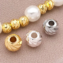 Load image into Gallery viewer, 20Pcs Brass Bead 18K Gold Plated Brass Striped Cut Flower Spacer Beads For DIY Jewelry Making Accessories
