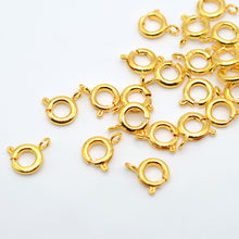 Load image into Gallery viewer, 10Pcs Pure Copper Plated O Spring Clasps Round End Connectors For DIY Bracelet Jewelry Making Accessories
