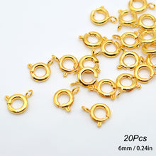 Load image into Gallery viewer, 10Pcs Pure Copper Plated O Spring Clasps Round End Connectors For DIY Bracelet Jewelry Making Accessories
