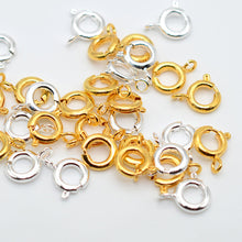 Load image into Gallery viewer, 10Pcs Pure Copper Plated O Spring Clasps Round End Connectors For DIY Bracelet Jewelry Making Accessories
