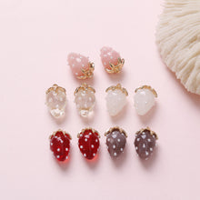 Load image into Gallery viewer, 2Pcs 3D Pearl Resin Strawberry Pendant Charm For DIY Earring Necklace Hairpin Bracelet Jewelry Accessories
