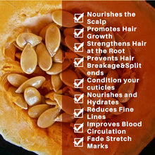 Load image into Gallery viewer, Pumpkin Seed Hair Oil 60ml Nourishing Oil for Hair &amp; Eyelashes Lightweight Anti-Breakage for Damaged Hair and Thin Lashes
