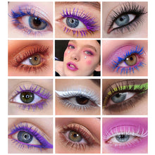 Load image into Gallery viewer, Colored Mascara Volumizing Curling Waterproof Rainbow Eye Makeup Purple Blue Black White Long Lasting Non Flaking Lash Builder
