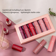Load image into Gallery viewer, Matte Lipstick 6 Colors Optional Velvet Finish Long Lasting Waterproof Smudge Proof Nude Red Pink Brown Natural Day Night Makeup
