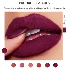 Load image into Gallery viewer, Matte Lipstick 6 Colors Optional Velvet Finish Long Lasting Waterproof Smudge Proof Nude Red Pink Brown Natural Day Night Makeup

