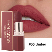 Load image into Gallery viewer, Matte Lipstick 6 Colors Optional Velvet Finish Long Lasting Waterproof Smudge Proof Nude Red Pink Brown Natural Day Night Makeup

