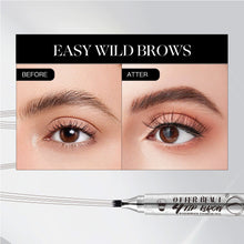 Load image into Gallery viewer, 4 Prong Fork Eyebrow Pen Waterproof Split Tip Microblade Eyebrow Pencil Natural Hairstroke Waterproof Smudge Proof Long Lasting
