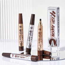 Load image into Gallery viewer, 4 Prong Fork Eyebrow Pen Waterproof Split Tip Microblade Eyebrow Pencil Natural Hairstroke Waterproof Smudge Proof Long Lasting
