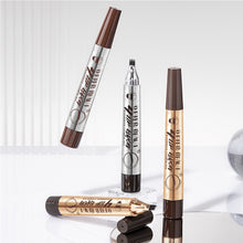 Load image into Gallery viewer, 4 Prong Fork Eyebrow Pen Waterproof Split Tip Microblade Eyebrow Pencil Natural Hairstroke Waterproof Smudge Proof Long Lasting
