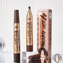 Load image into Gallery viewer, 4 Prong Fork Eyebrow Pen Waterproof Split Tip Microblade Eyebrow Pencil Natural Hairstroke Waterproof Smudge Proof Long Lasting
