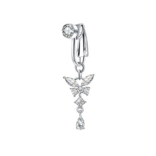 Load image into Gallery viewer, Butterfly Zircon Clip On Navel Ring Non-Piercing Fake Belly Piercing Copper Belly Button Ring Body Jewelry For Women
