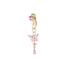 Load image into Gallery viewer, Butterfly Zircon Clip On Navel Ring Non-Piercing Fake Belly Piercing Copper Belly Button Ring Body Jewelry For Women
