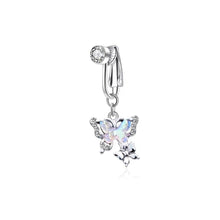 Load image into Gallery viewer, Butterfly Zircon Clip On Navel Ring Non-Piercing Fake Belly Piercing Copper Belly Button Ring Body Jewelry For Women
