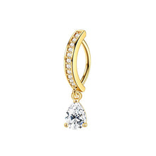 Load image into Gallery viewer, Stainless Steel Crystal Drip &amp; Butterfly Fake Clip On Navel Ring Belly Button Ring Clicker Piercing Jewelry For Women
