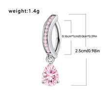 Load image into Gallery viewer, Stainless Steel Crystal Drip &amp; Butterfly Fake Clip On Navel Ring Belly Button Ring Clicker Piercing Jewelry For Women
